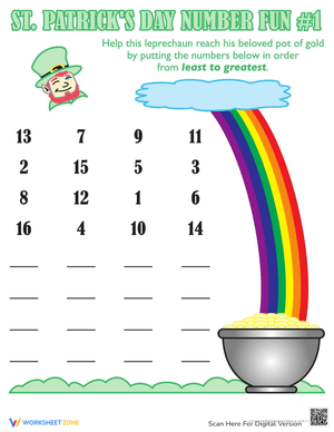 St. Patrick's Day Number Fun Worksheet