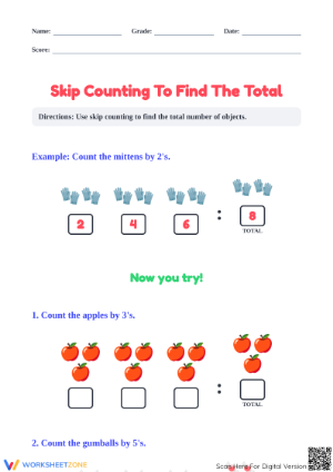Printable Skip Counting Worksheet: Grade 3 Math Ready