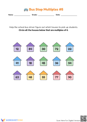 Printable Multiples of 6 Worksheet | Grade 2 Math
