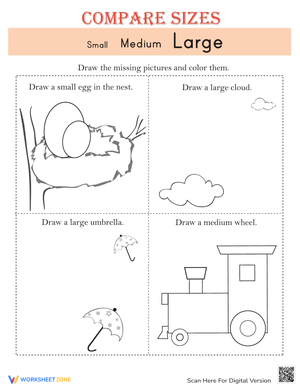 Comparing Sizes Worksheet: Identifying Relative Size