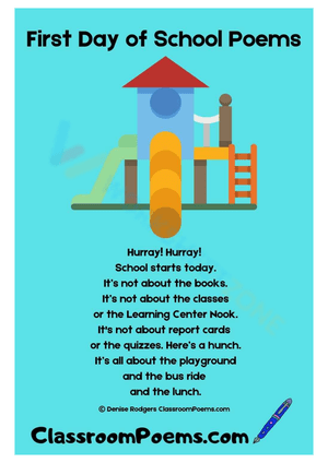 First Day of School Poems 3