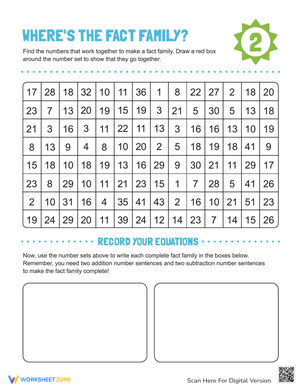 Where's the Fact Family? Math Relationships