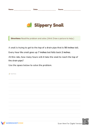 Printable Slippery Snail Math Brainteaser | Grade 3 Aligned