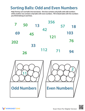 Sorting Fun: Odd and Even Number Worksheet