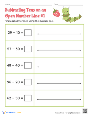 Subtracting Tens on an Open Number Line
