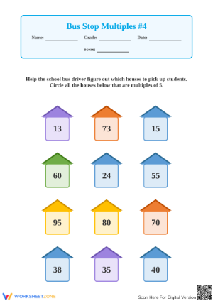 Essential Grade 2 Multiples of 5 Worksheet | Skip Counting