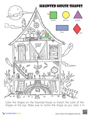 Halloween Fun: Spooky Shapes Worksheet
