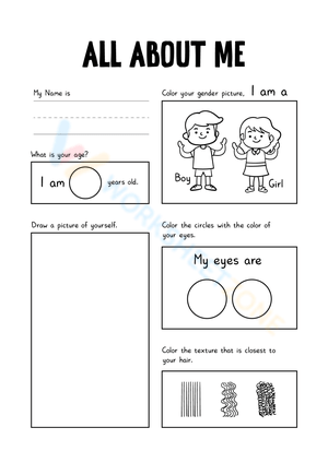 Discover Yourself: All About Me Worksheet