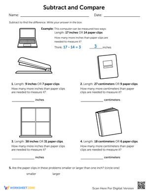 Math Workout: Subtract and Compare