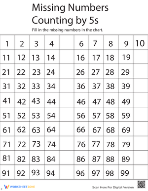 Number Sense: Fill in Missing Numbers