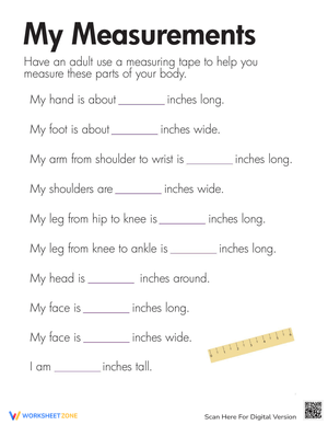 Practical Life: My Measurements Worksheet