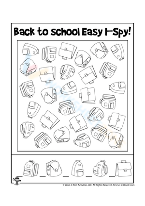 Back to School: I Spy Fun Activity