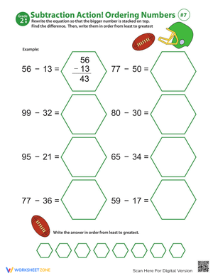 Subtraction Action: Ordering Numbers