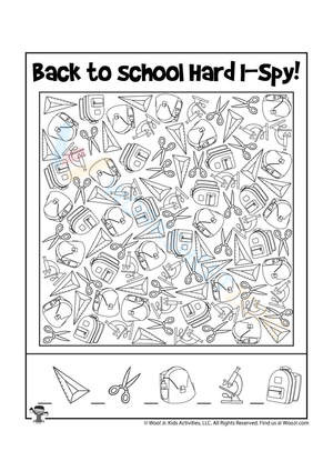 Back to School I Spy Challenge