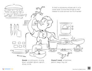 What's for Dinner Chef Coloring