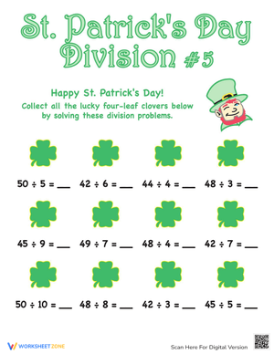St. Patrick's Day Division Worksheet