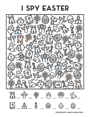 Easter I Spy Activity Worksheet