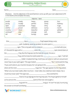 Amazing Adjectives Worksheet