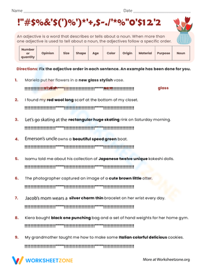 Fix the Sentences: Adjective Order