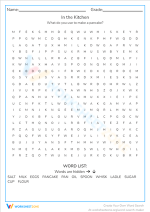 Vocabulary In The Kitchen Worksheet