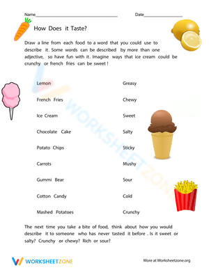 Food Adjectives Descriptive Writing