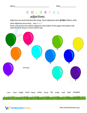 Colorful Adjectives Worksheet