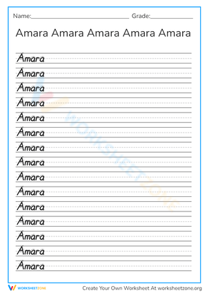 Practice Name Tracing Worksheet
