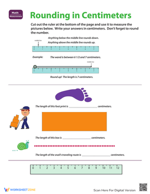 Ruler Reading & Rounding Centimeters