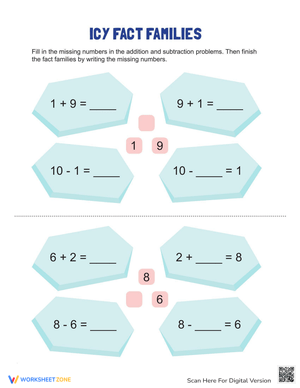 Icy Fact Families Worksheet