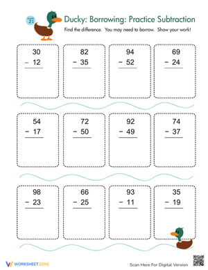 Subtraction with Regrouping Practice