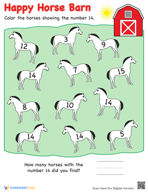 Discover the Number 14: A Fun Learning Worksheet