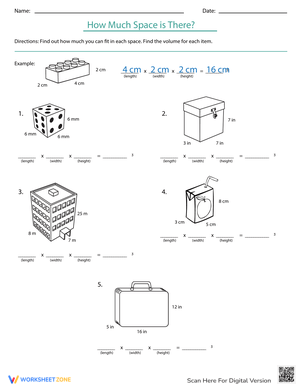 Spatial Reasoning: How Much Space Is There? Worksheet