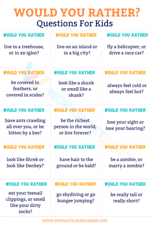 Would You Rather: Fun Question Prompts for Kids
