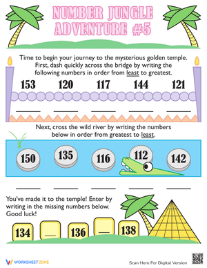 Number Ordering: Putting Numbers in Order Worksheet