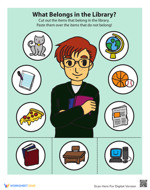 In the Library: A Reading Comprehension Worksheet