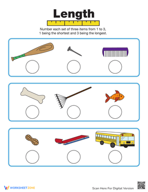 Shortest to Longest: A Length Comparison Worksheet