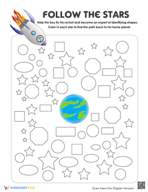 Follow the Star Path Maze: A Fun Preschool Activity