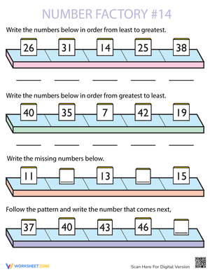 Number Factory 14: A Fun Number Learning Worksheet
