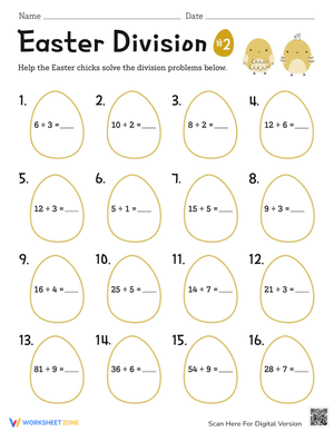 Easter Division: Festive Division Practice Worksheet