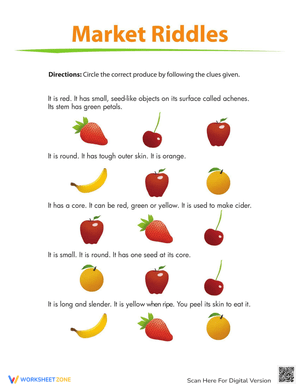 Fruit Riddles: A Fun Worksheet for Problem Solving
