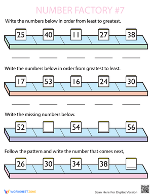 Explore Number Recognition with the Number Factory Worksheet