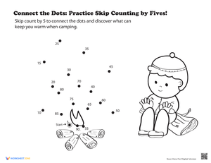 Skip Counting Dot-to-Dot Worksheet