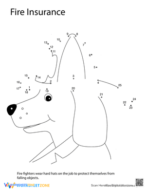 Fireman Hat Dot to Dot Worksheet