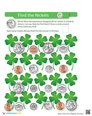 Finding Nickels: A Counting Money Worksheet