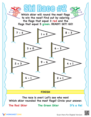 Ski Race Math Worksheet: A Fun Learning Adventure