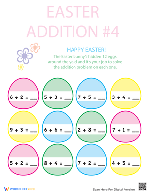 Easter Addition Worksheet: Fun Math Practice