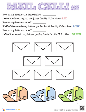 Learning Fractions Worksheet: Practice and Learn