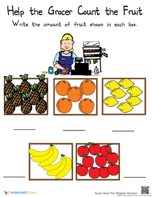 Grocer Math Problems Worksheet