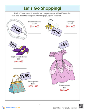 Let's Go Shopping: Math Activity