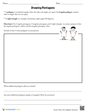 Drawing Pentagons Worksheet